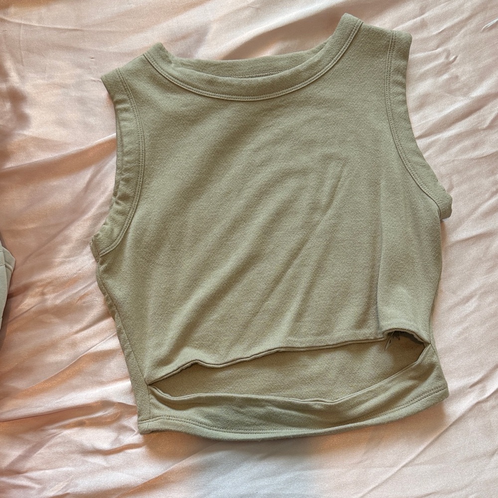 YoungLA Sage Green Cropped Tank